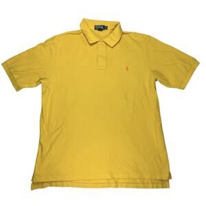 Polo Ralph Lauren Mens Polo Shirt 2XLT Tall Cotton Yellow Golf Basic Preppy Bold